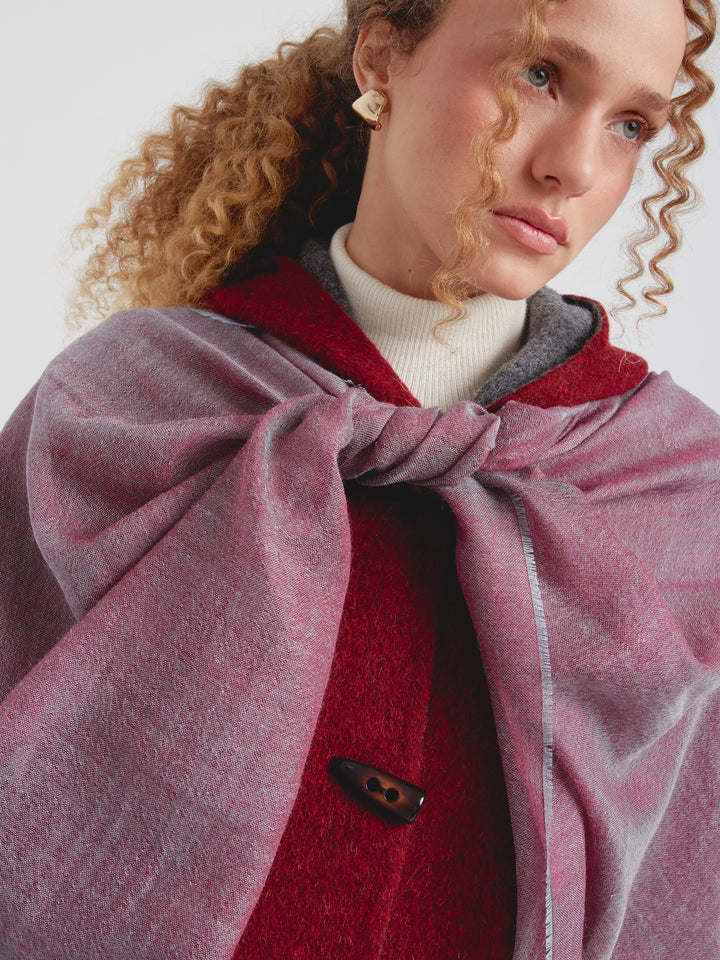 Estola Zaina De Baby Alpaca Color Rojo