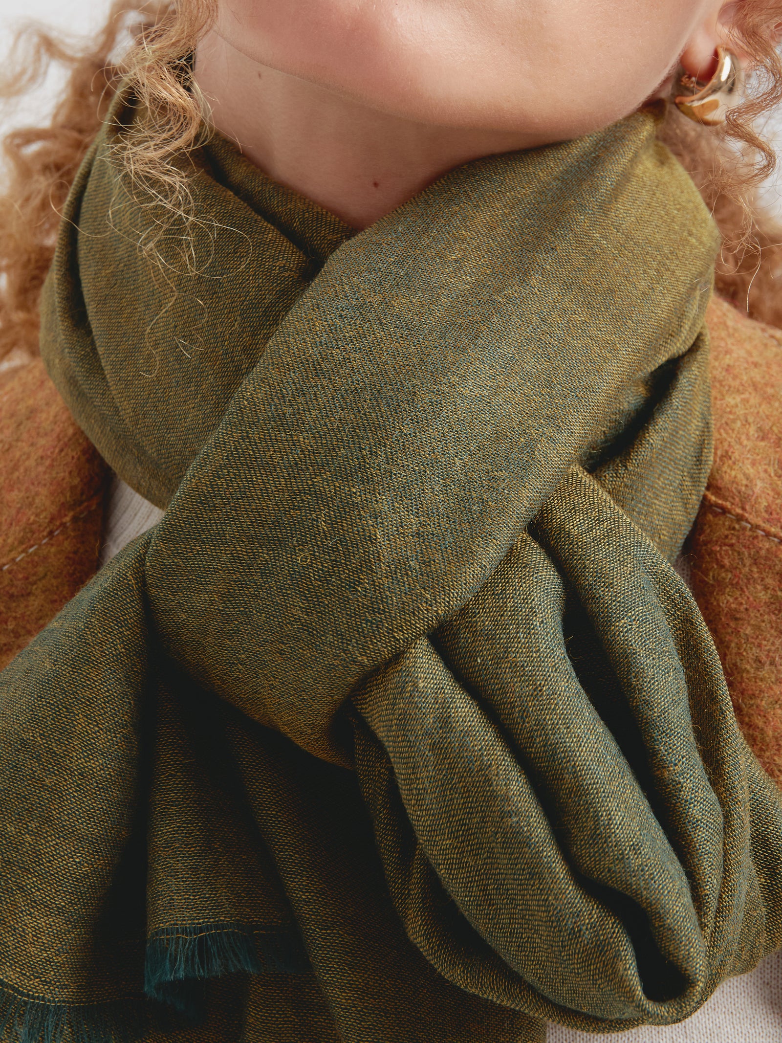 Estola Zaina De Baby Alpaca Color Verde