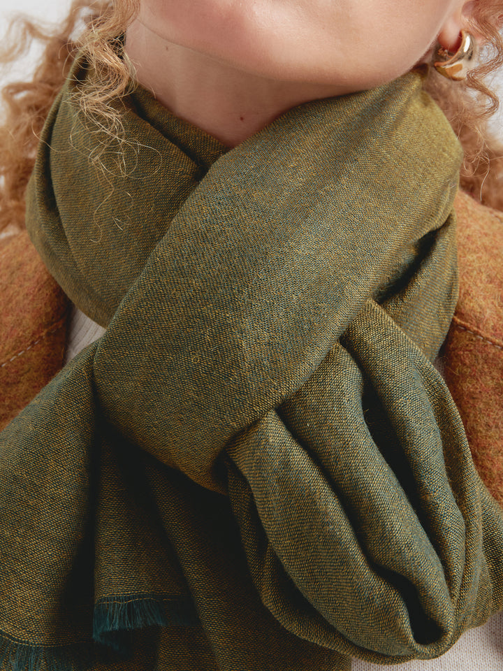 Zaina Baby Alpaca Stole in Green