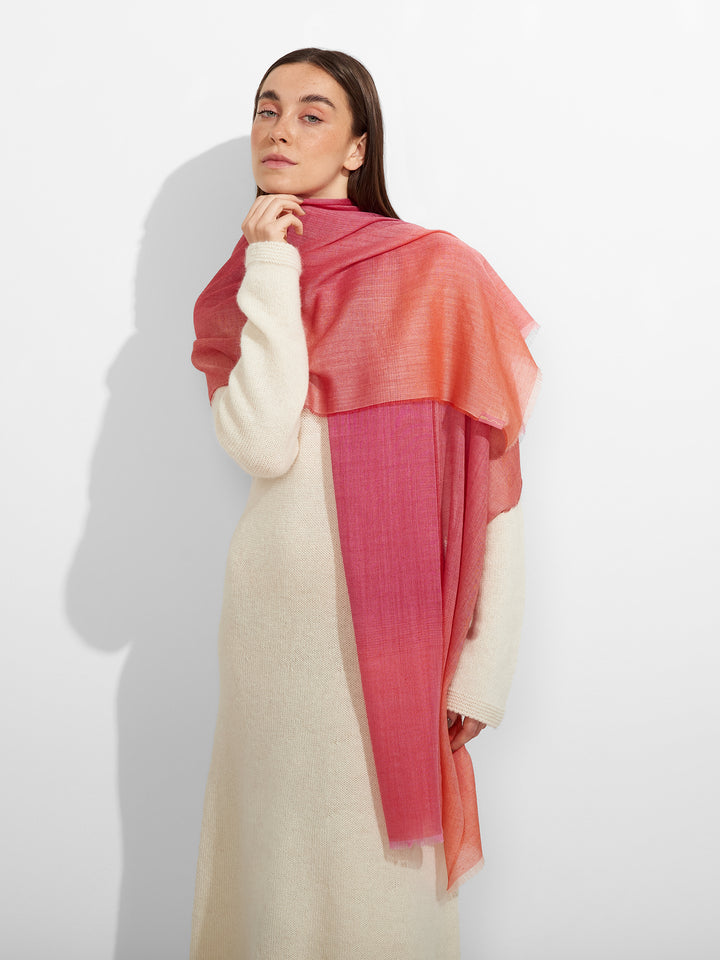 Zulma Baby Alpaca Red Scarf