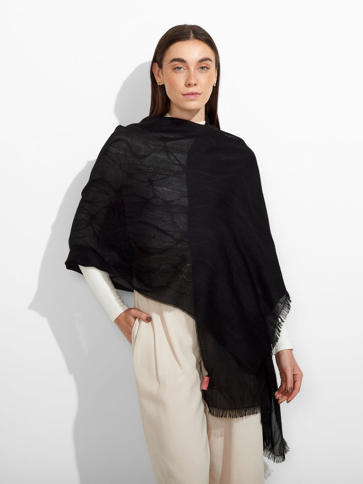 Zuniga Baby Alpaca Stole Black