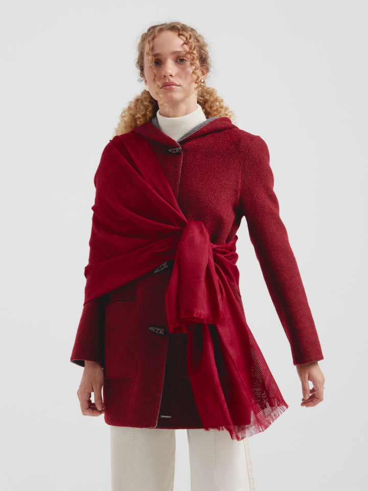 Red Baby Alpaca Canvas Stole