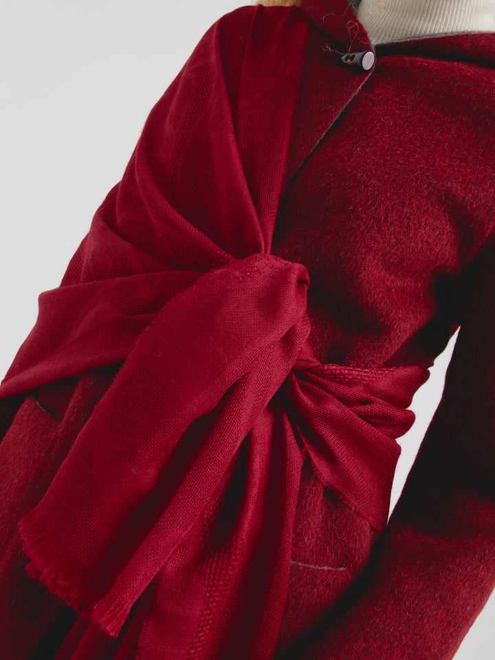Red Baby Alpaca Canvas Stole