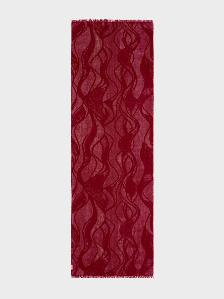 Red Baby Alpaca Canvas Stole
