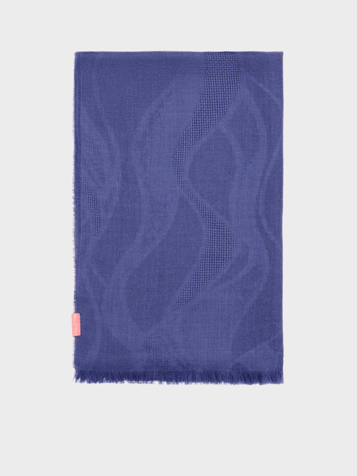 Blue Baby Alpaca Canvas Stole