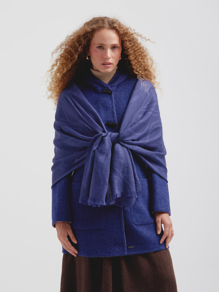 Blue Baby Alpaca Canvas Stole