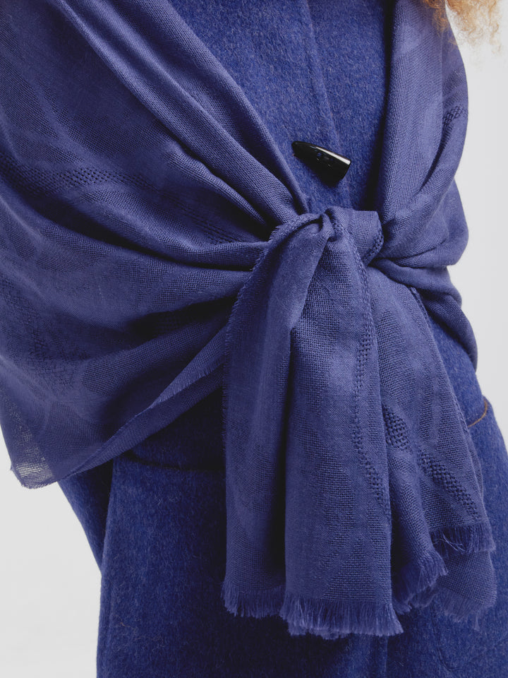 Blue Baby Alpaca Canvas Stole