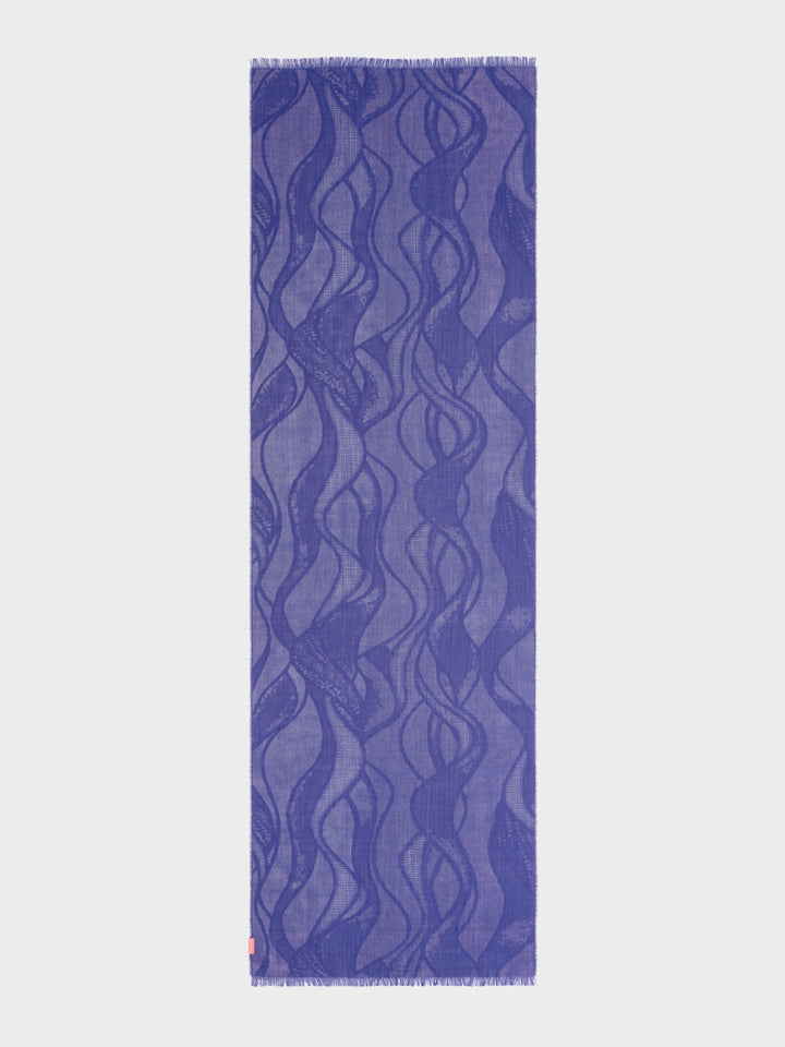 Blue Baby Alpaca Canvas Stole