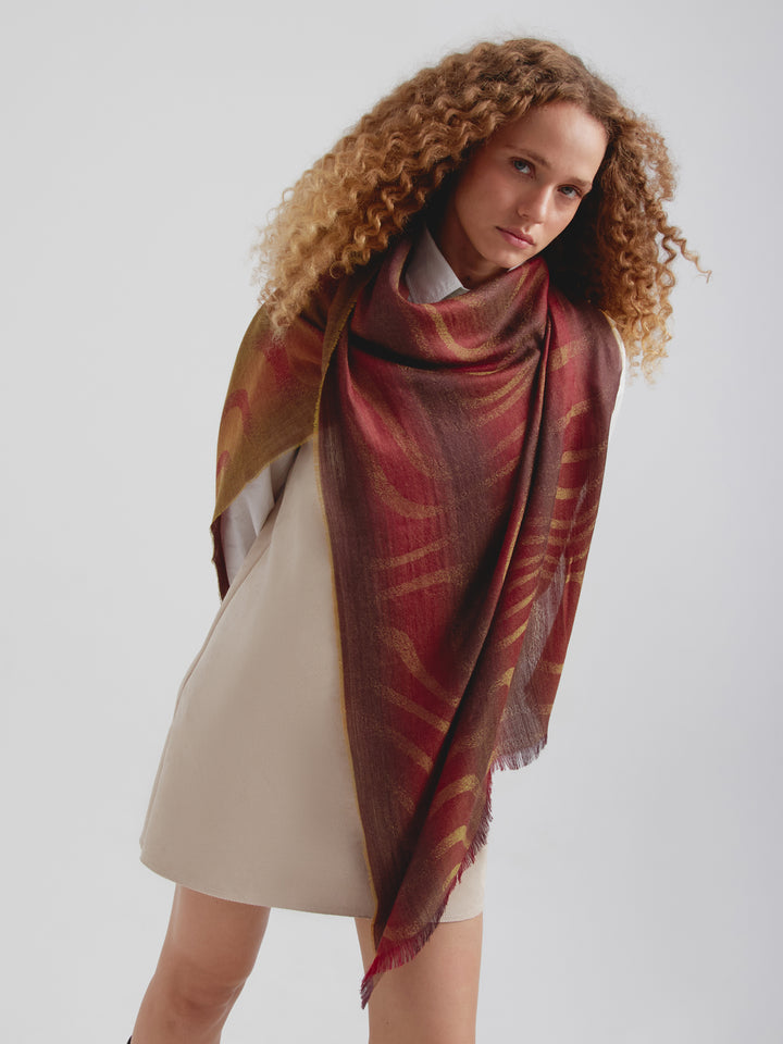 Red Baby Alpaca Stole