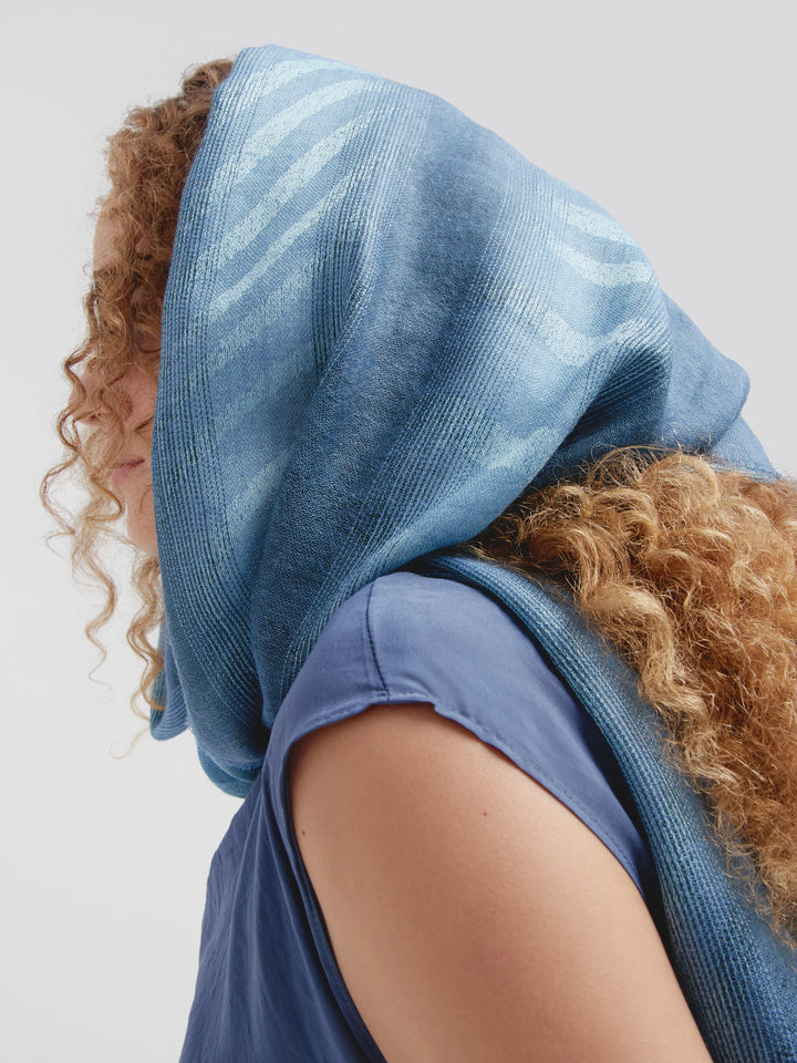 Baby Alpaca Stole - Blue