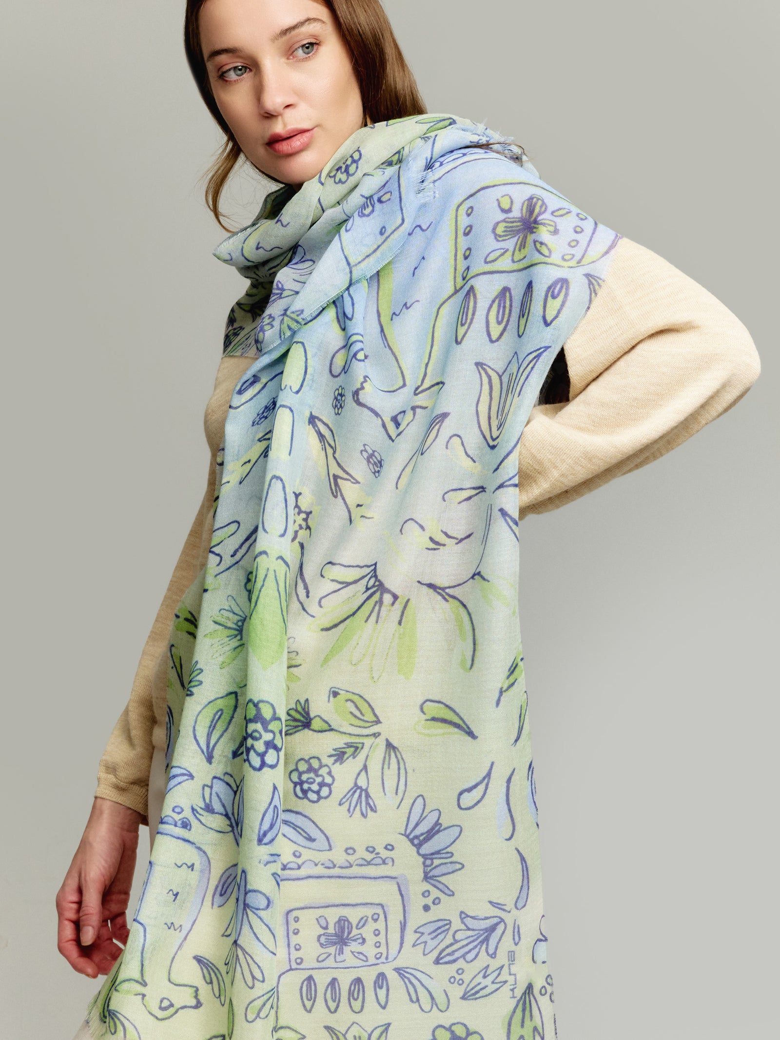 Yovela Stole Made of Baby Alpaca in Multicolor