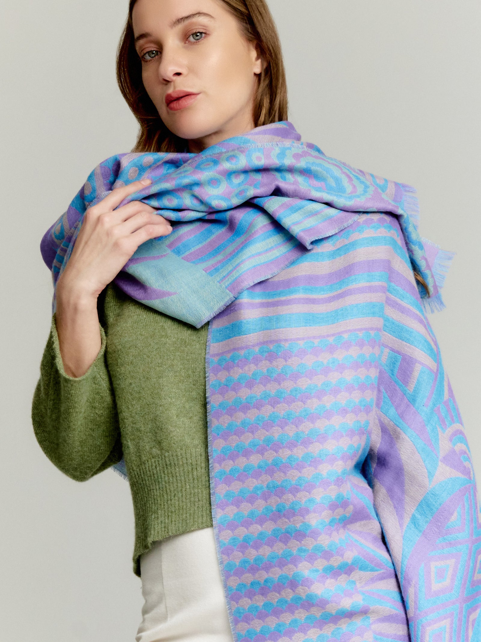 Estola Ysily De Baby Alpaca Color Morado