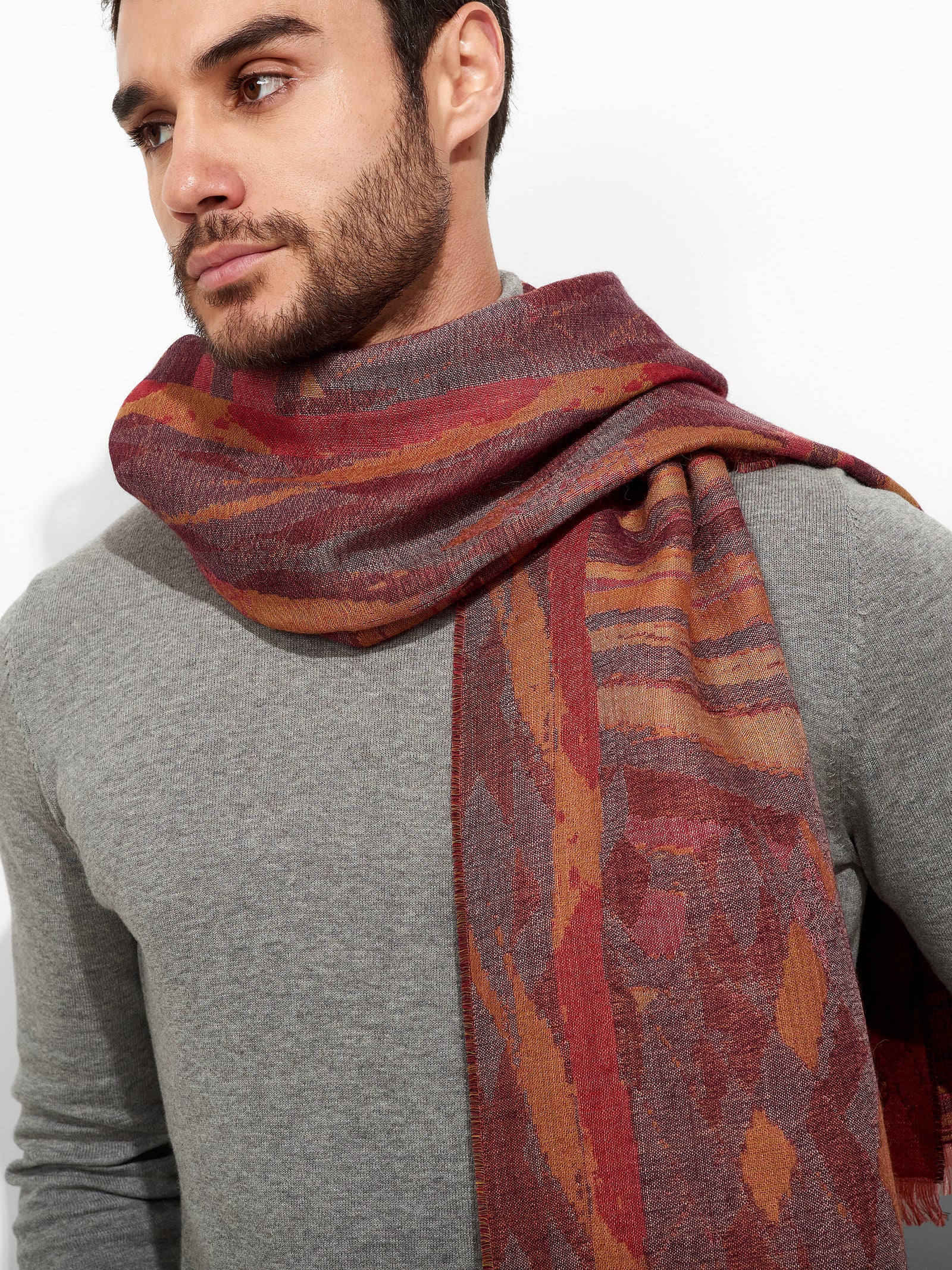 Estola Zubi De Baby Alpaca Color Rojo