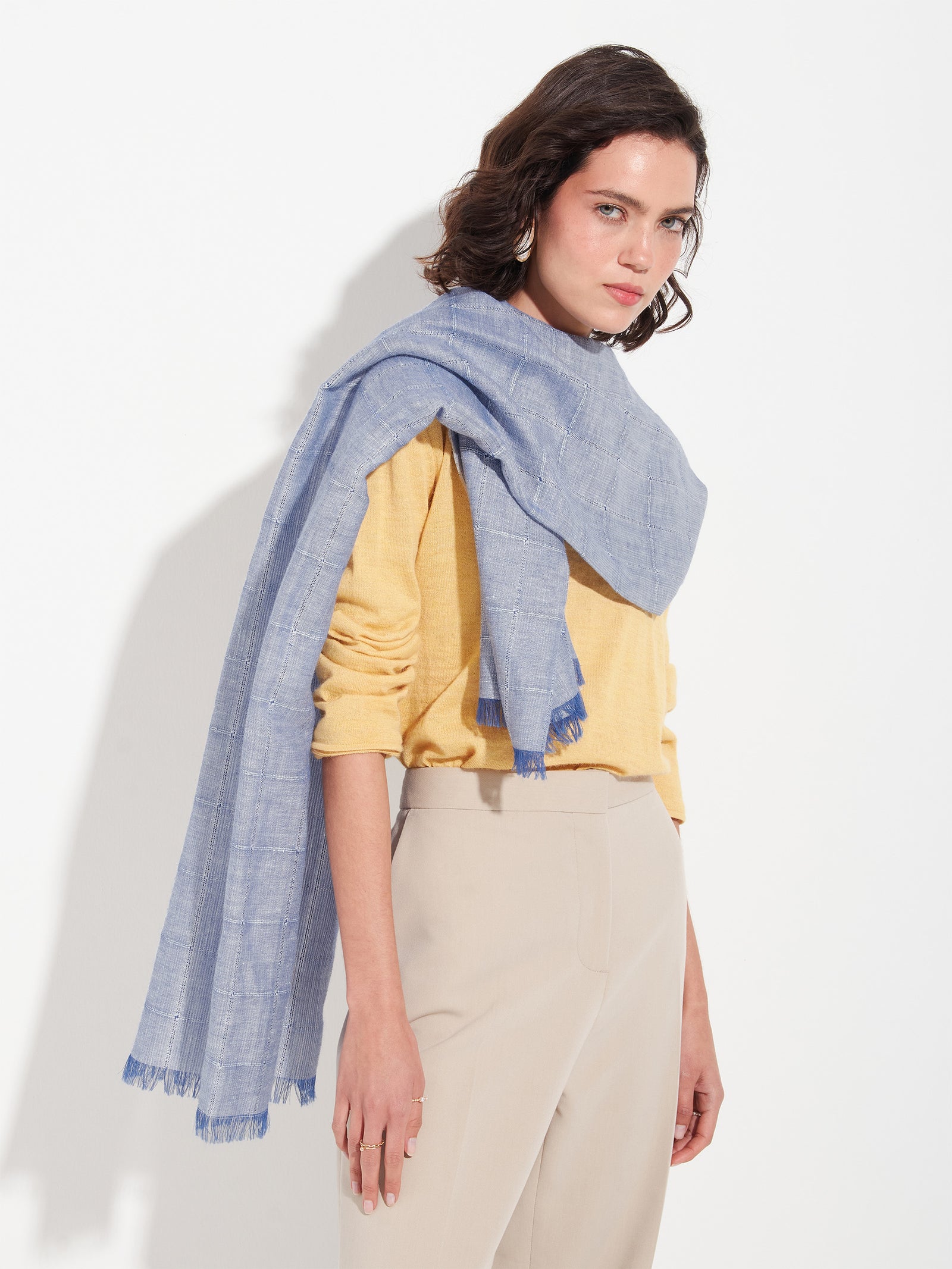 Zoda Baby Alpaca Stole in Blue