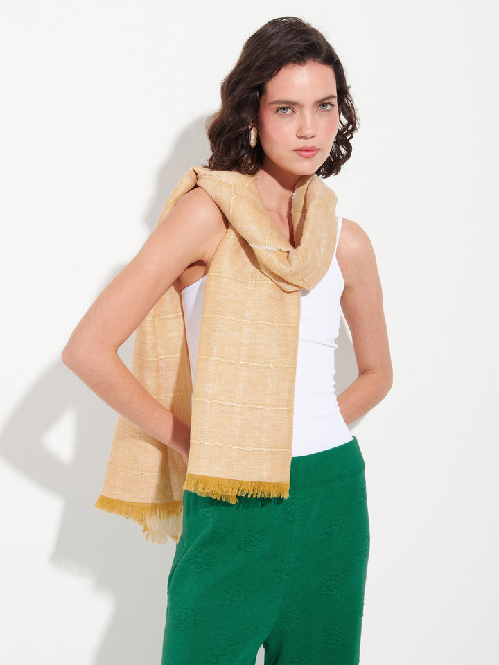 Estola Zoda De Baby Alpaca Color Amarillo