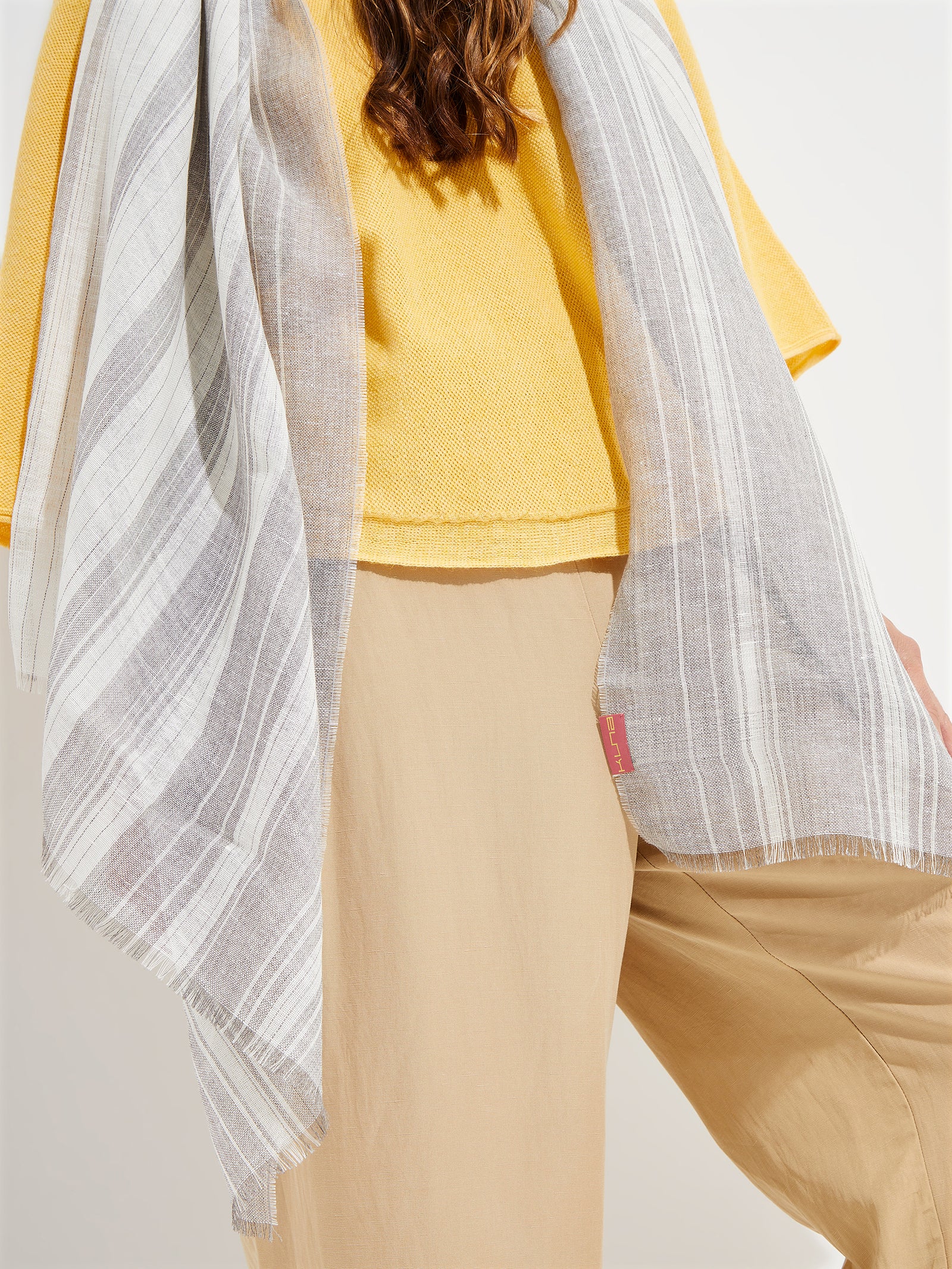 Estola Yoga De Lino Color Gris