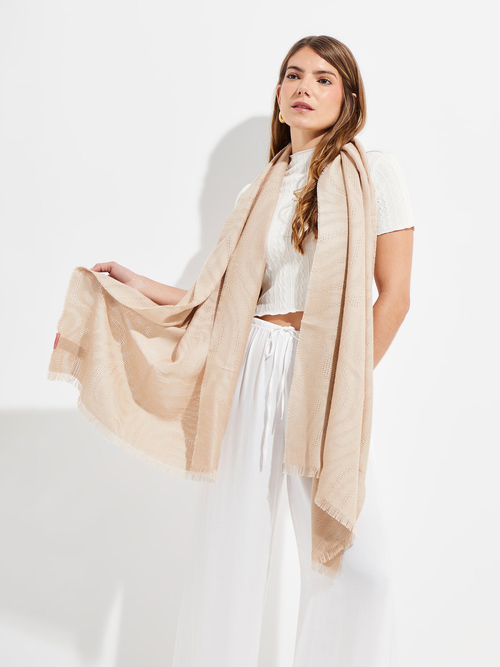 Estola Yxtapa De Baby Alpaca Color Beige