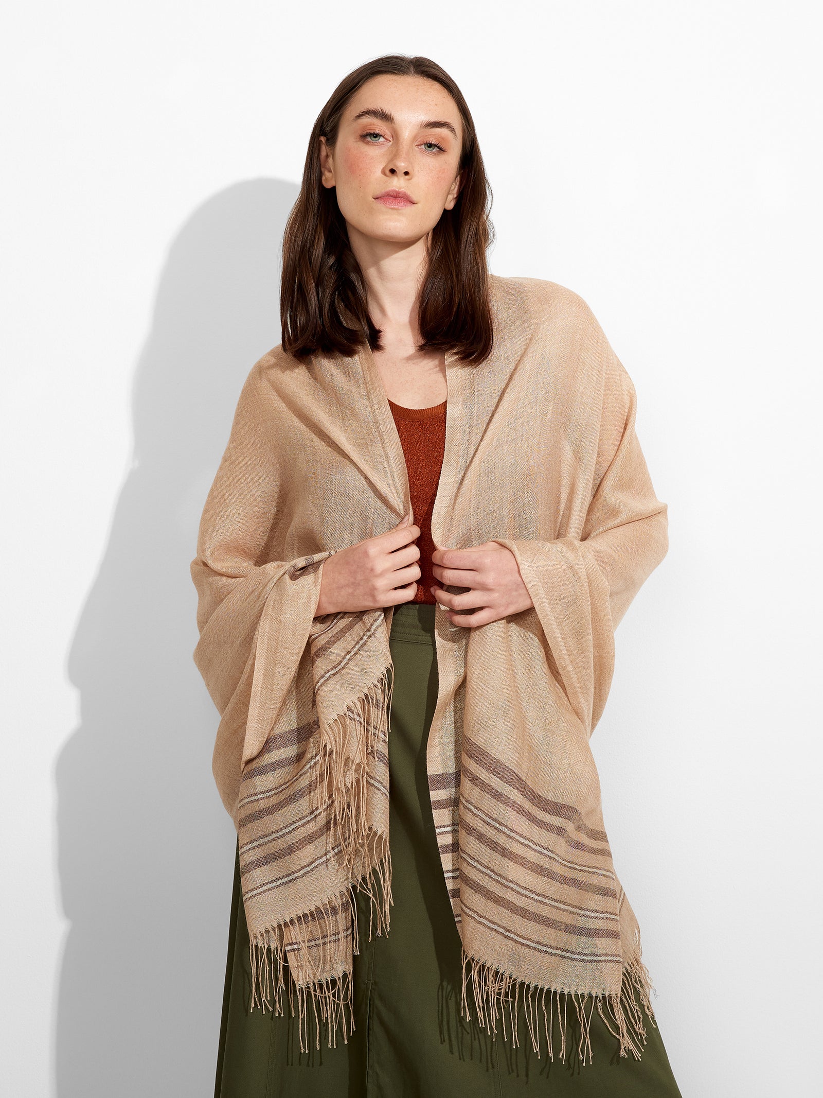 Beige Baby Alpaca Mao Stole