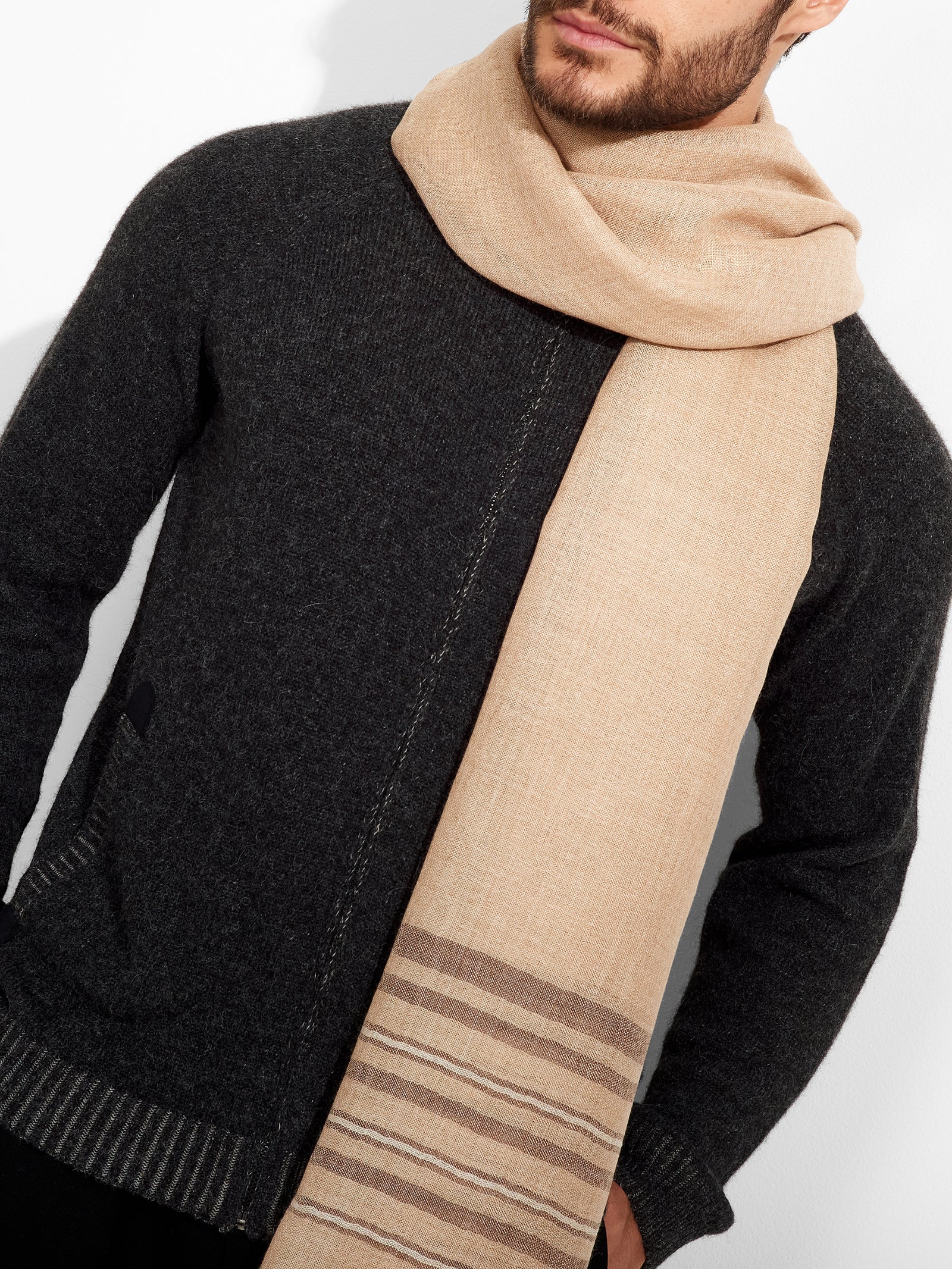 Beige Baby Alpaca Mao Stole