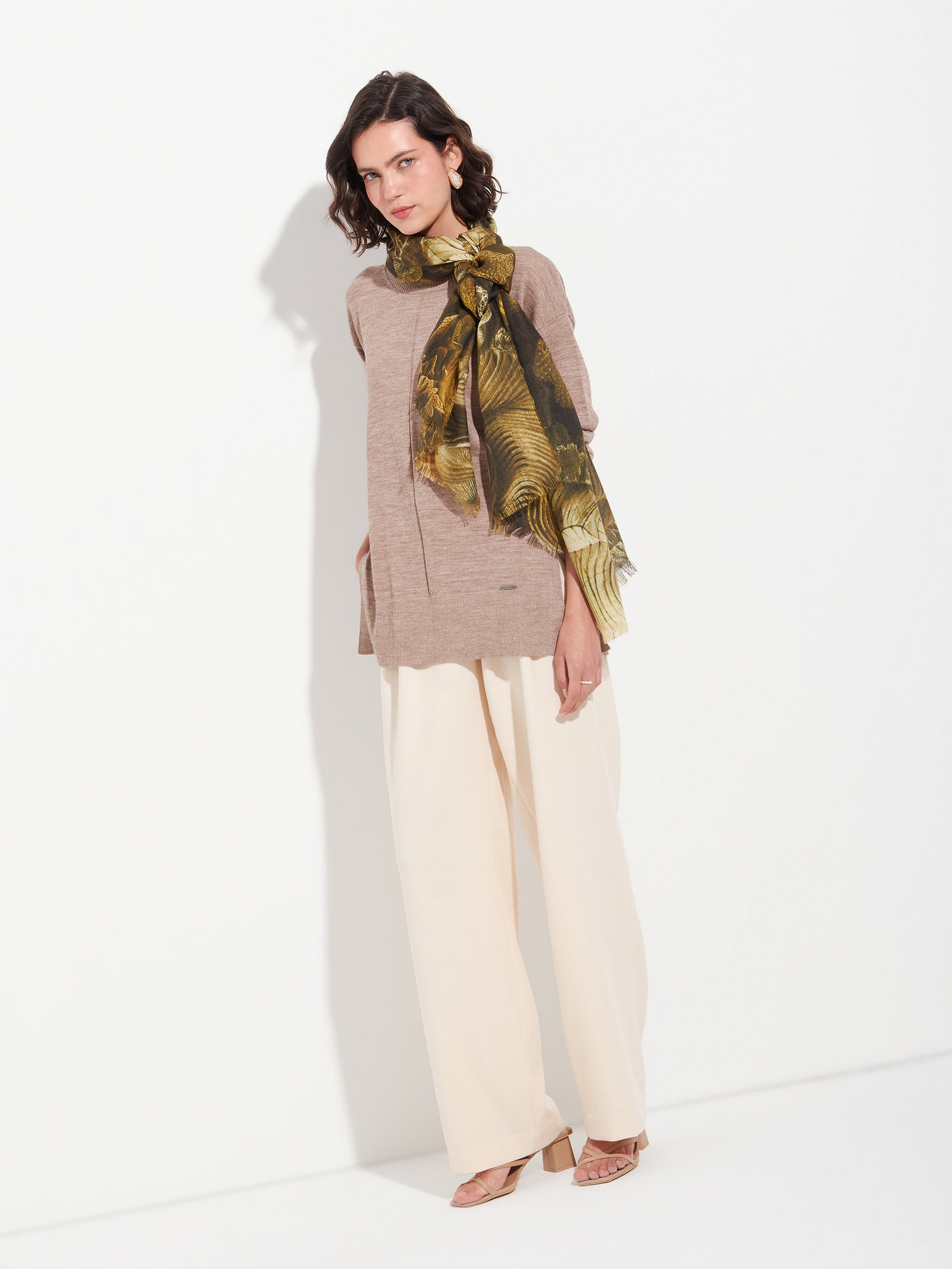 Estola Zanone De Baby Alpaca Color Amarillo