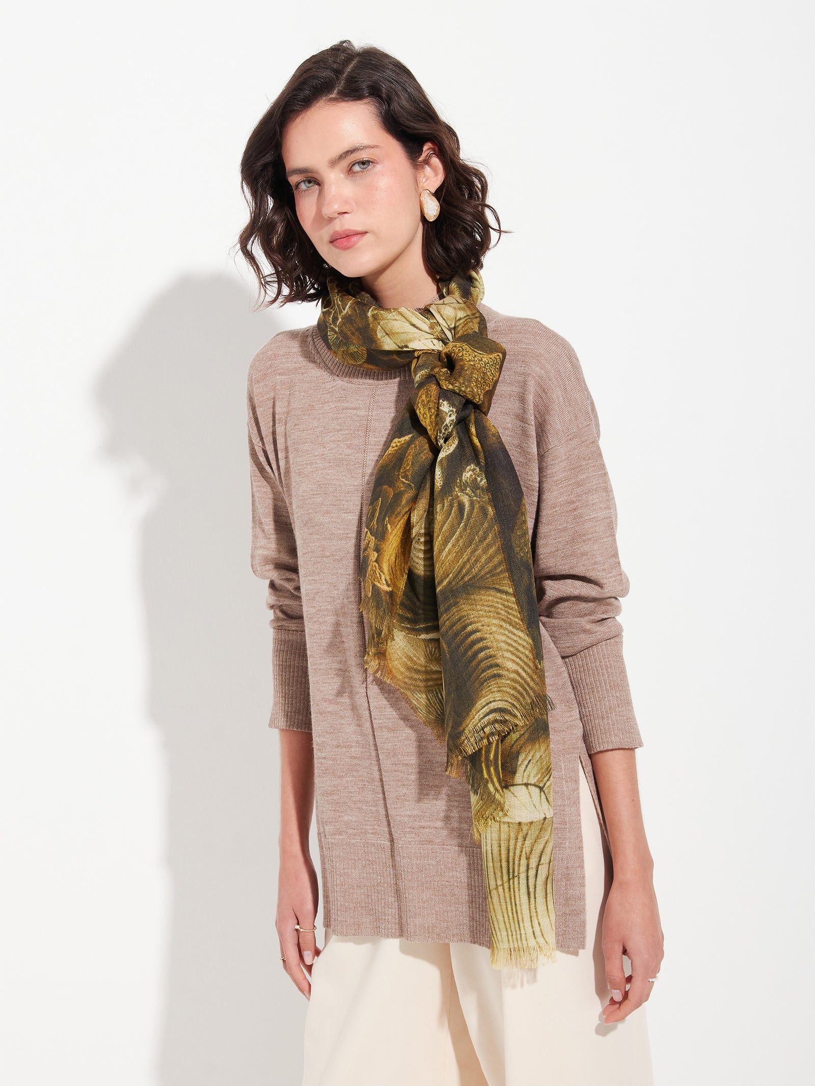 Estola Zanone De Baby Alpaca Color Amarillo