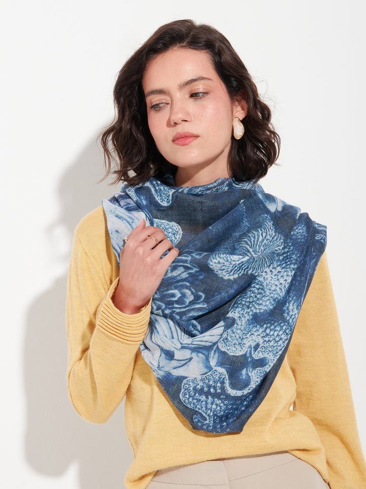 Estola Zanone De Baby Alpaca Color Azul