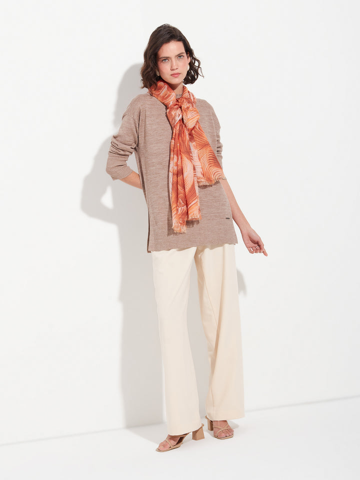 Estola Zanone De Baby Alpaca Color Naranja