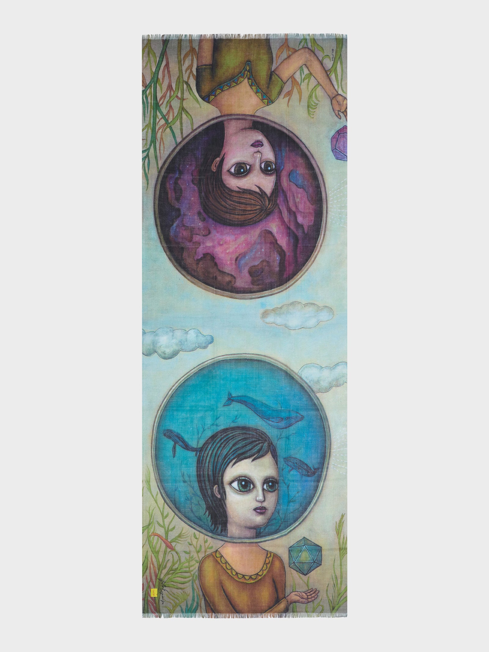 Estola Dos Universos De Baby Alpaca Color Multicolor