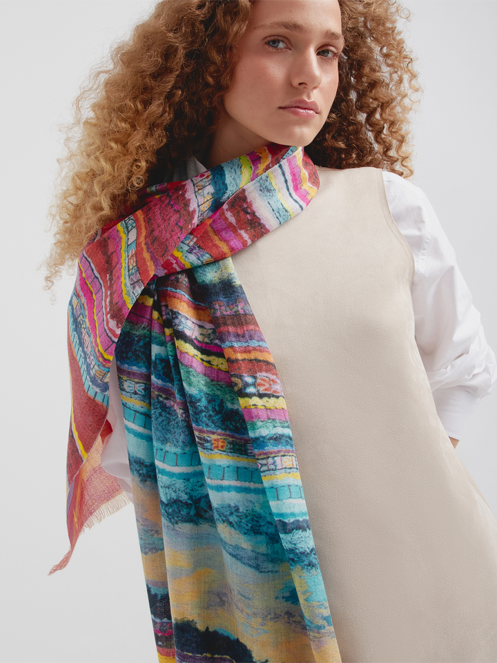 Estola Psicodelia Andina De Baby Alpaca Color Multicolor