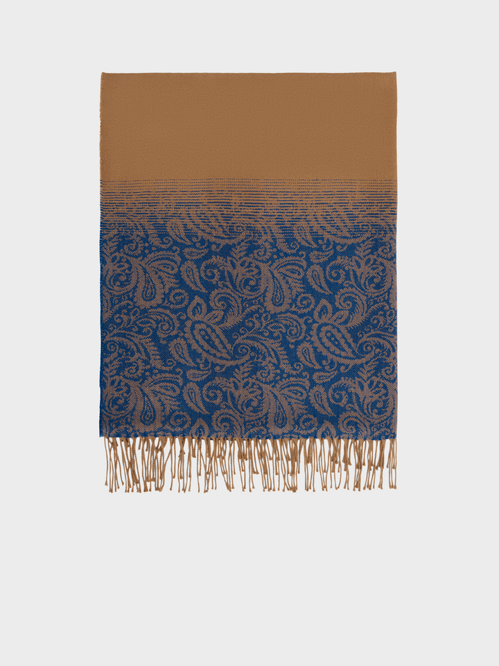 Estola Brunei De Vicuña Color Azul/Camel