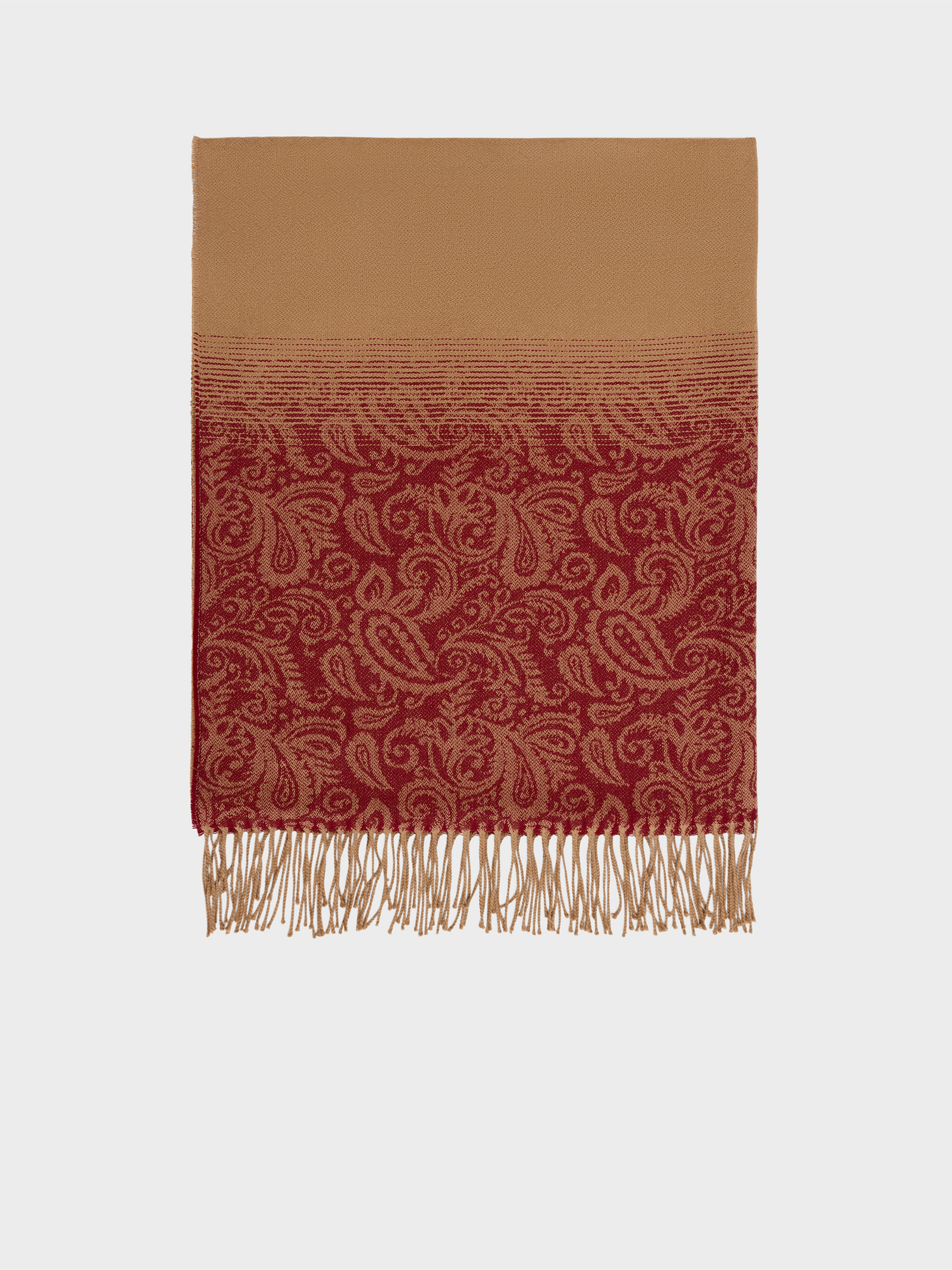 Estola Brunei De Vicuña Color Rojo/Camel