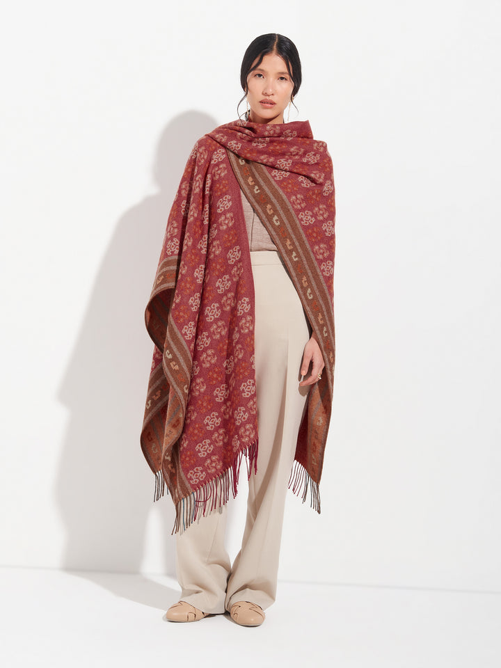 Capa Chancay - 35 De Baby Alpaca Color Naranja