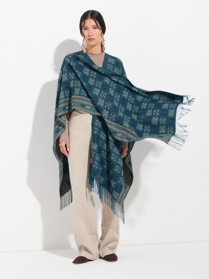 Capa Chancay - 35 De Baby Alpaca Color Azul