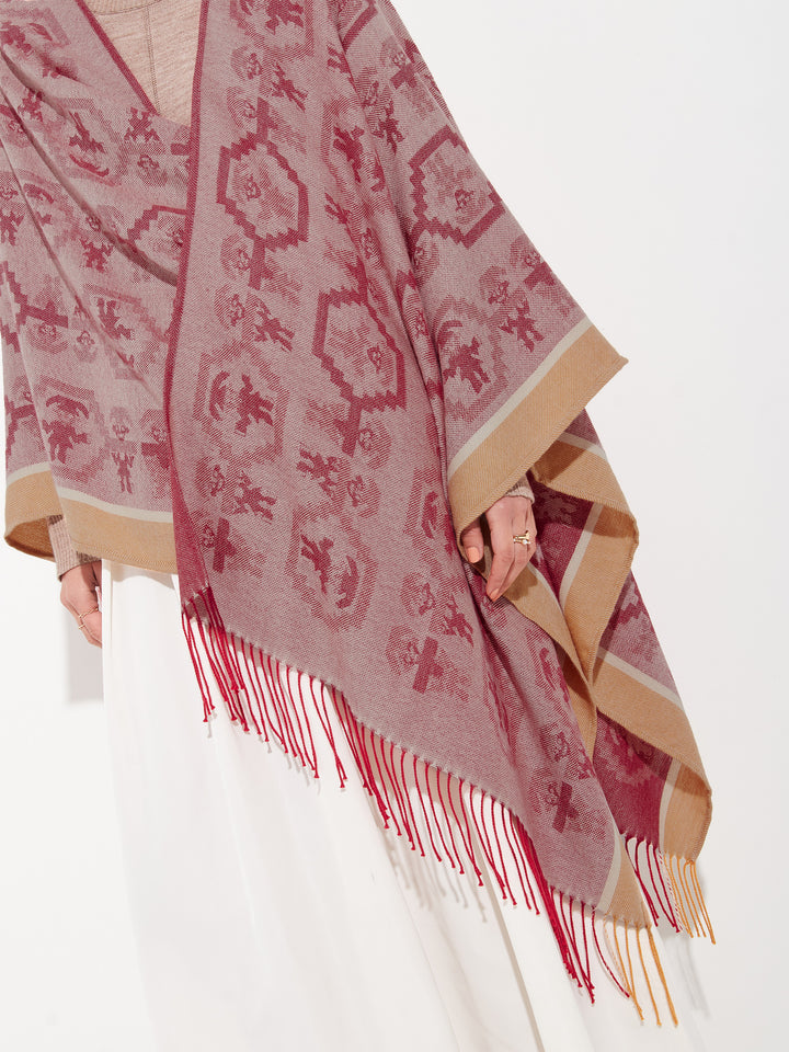 Capa Chimu - 12 De Royal Alpaca Color Rojo