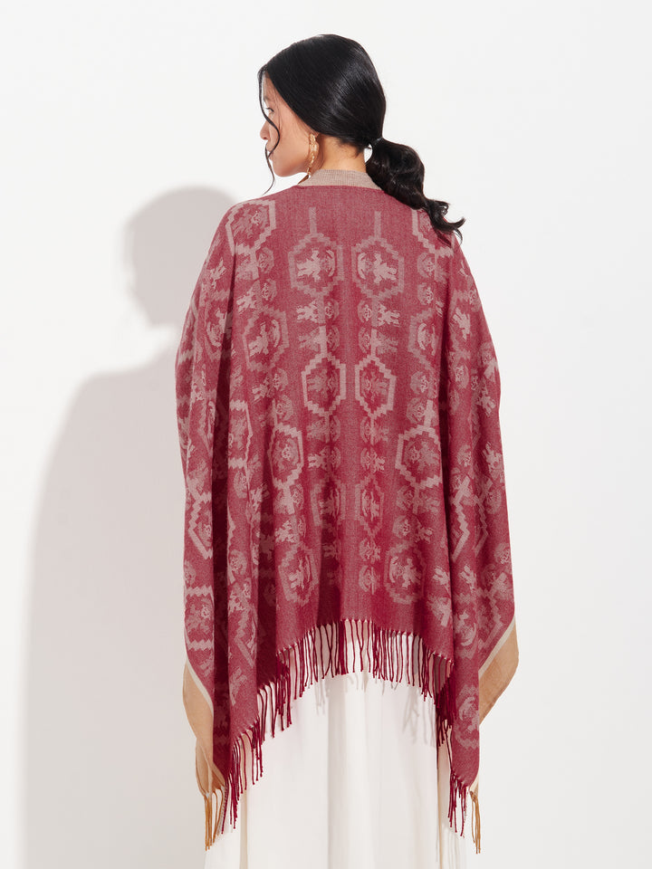 Capa Chimu - 12 De Royal Alpaca Color Rojo