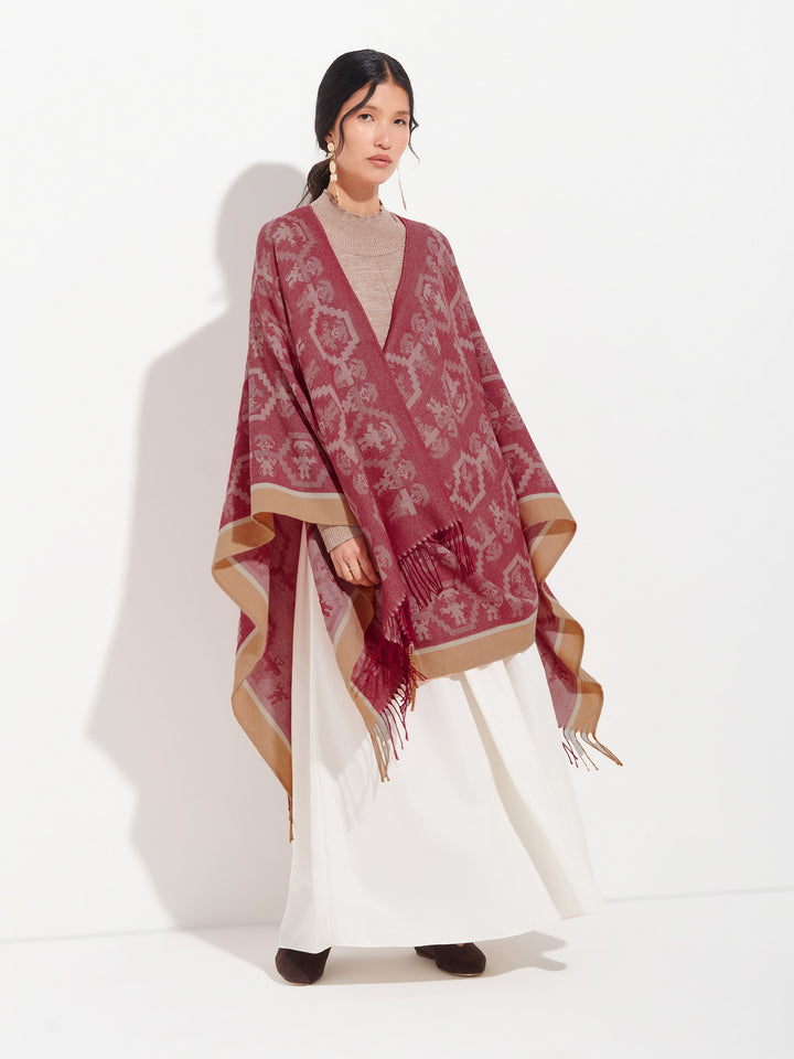 Capa Chimu - 12 De Royal Alpaca Color Rojo