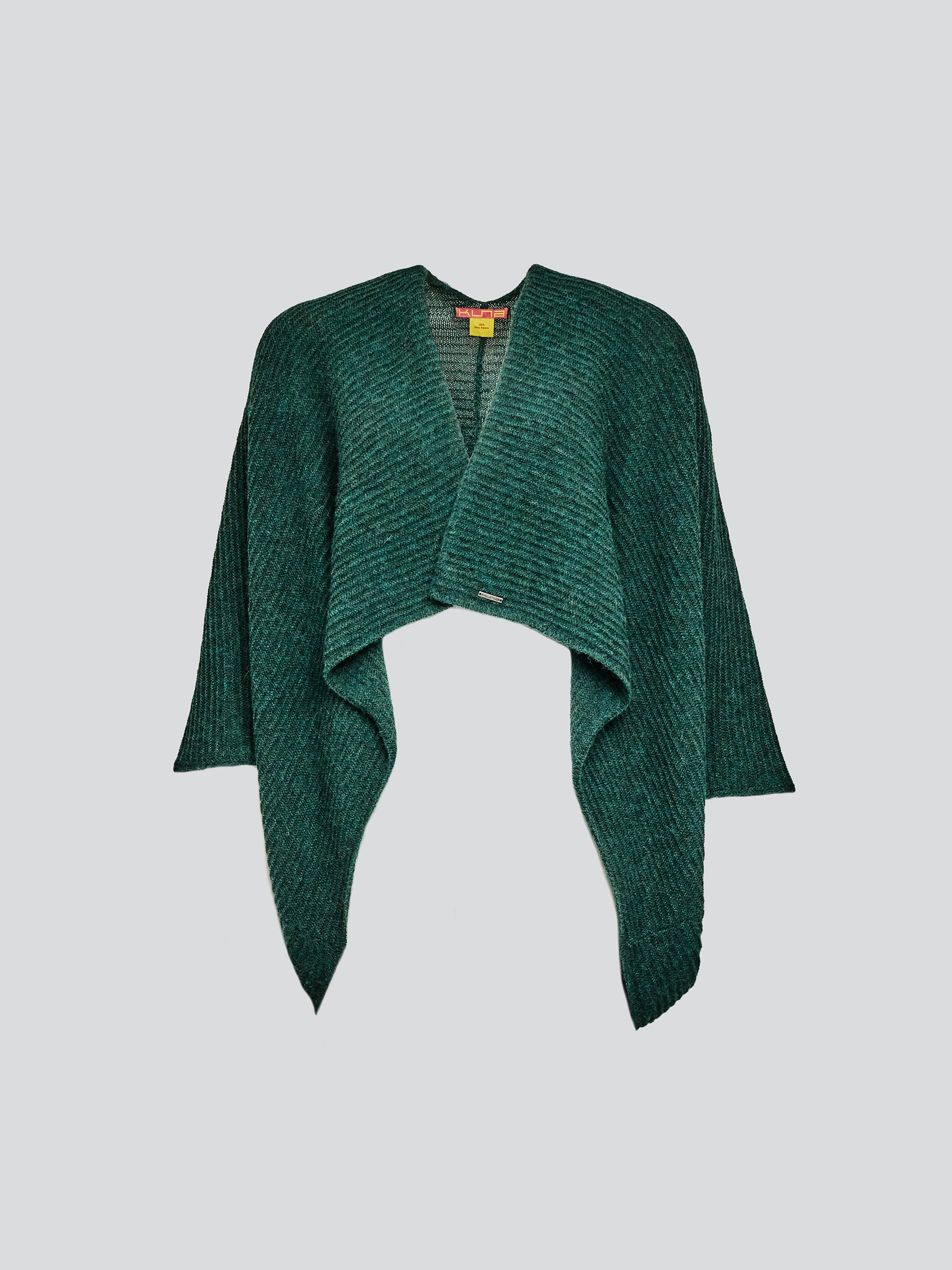Poncho Tinaja Baby Alpaca Green Color