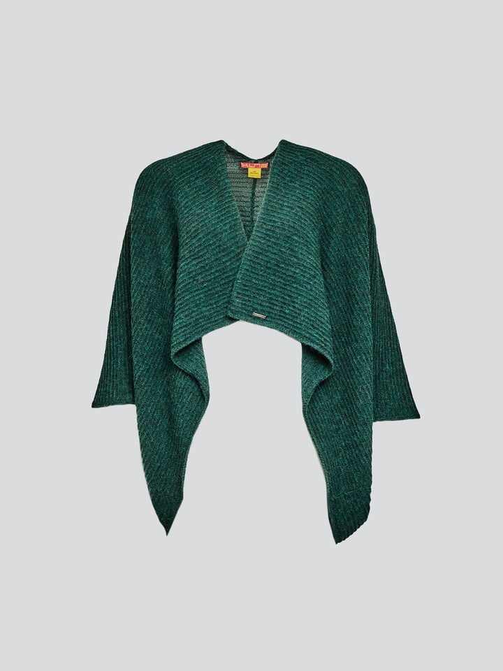 Poncho Tinaja Baby Alpaca Green Color
