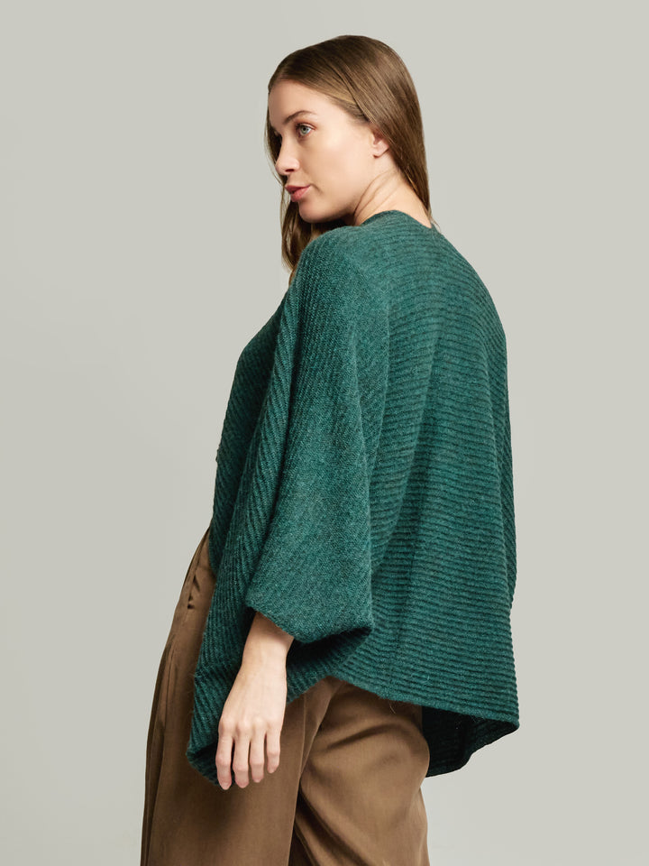 Poncho Tinaja Baby Alpaca Green Color