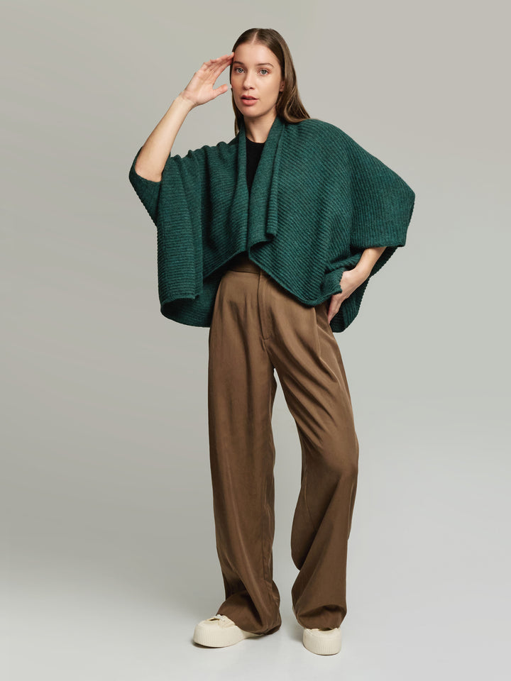 Poncho Tinaja Baby Alpaca Green Color