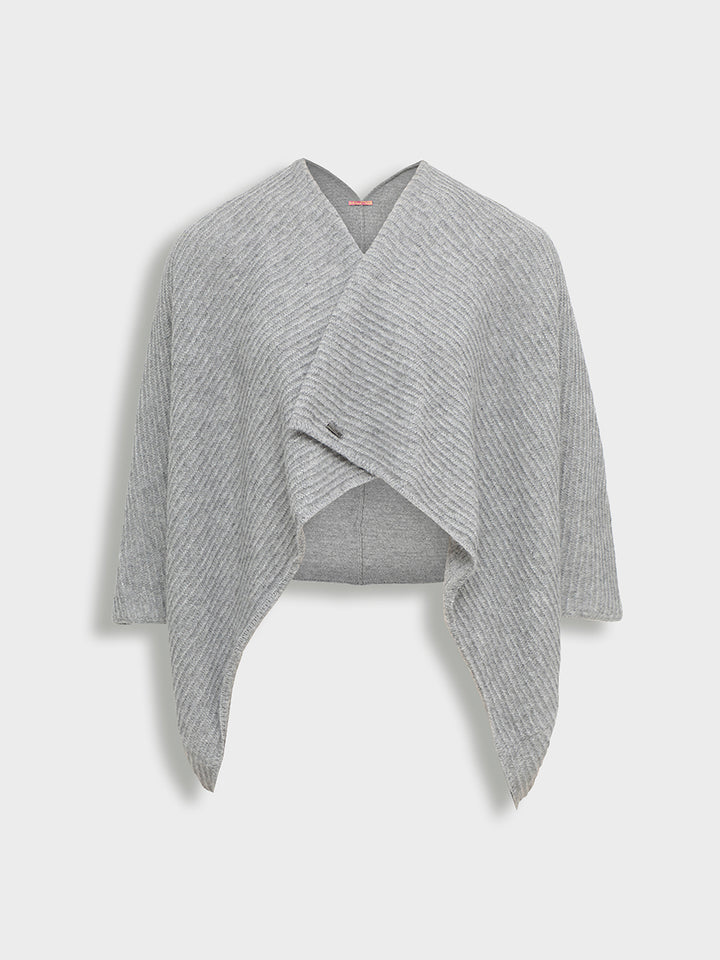 Gray Baby Alpaca Poncho Tinaja