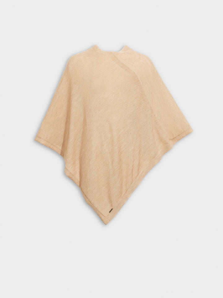 Poncho Almendra De Baby Alpaca Color Beige