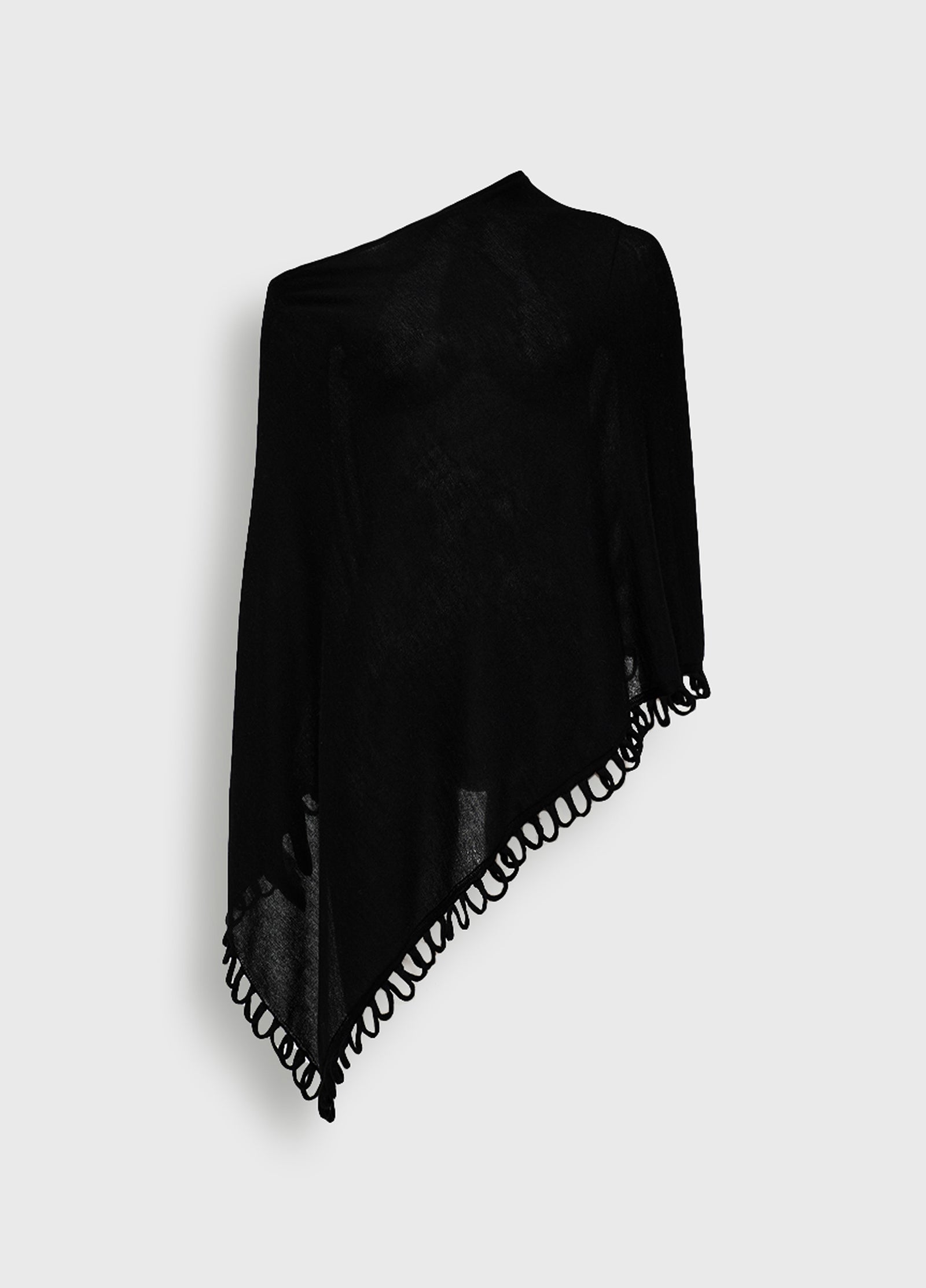 Alpaca Mist Poncho in Black