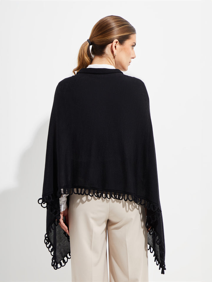 Alpaca Mist Poncho in Black