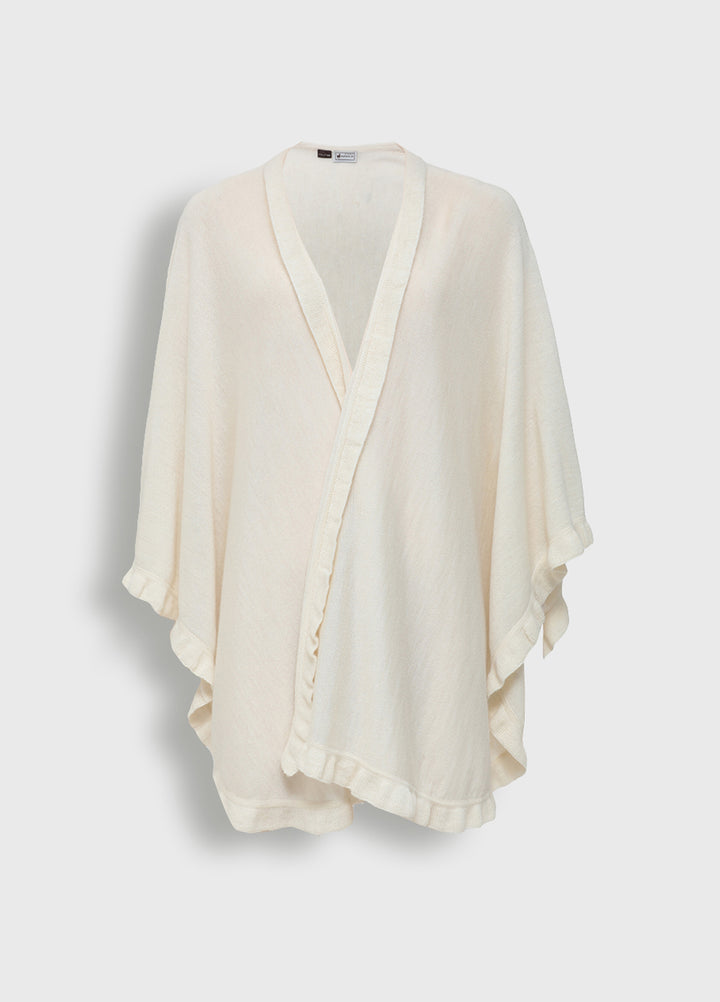 Bromelia Alpaca Poncho White Color