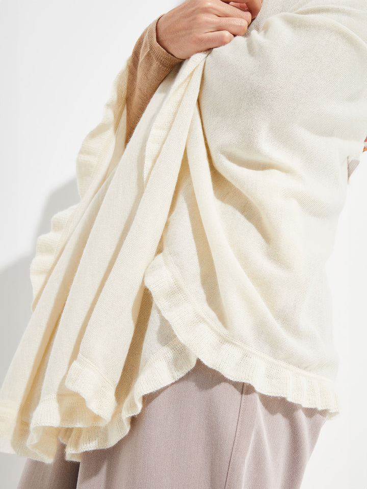 Bromelia Alpaca Poncho White Color