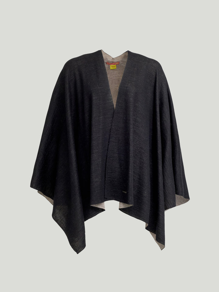 Temira Baby Alpaca Poncho Black