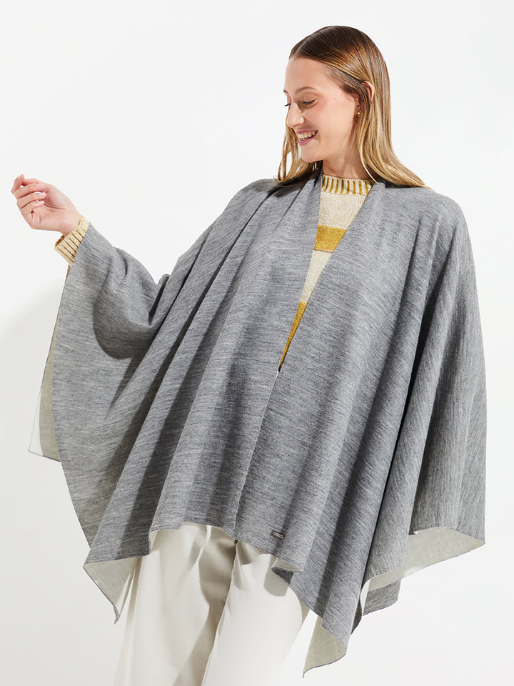 Baby Alpaca Temira Poncho Grey