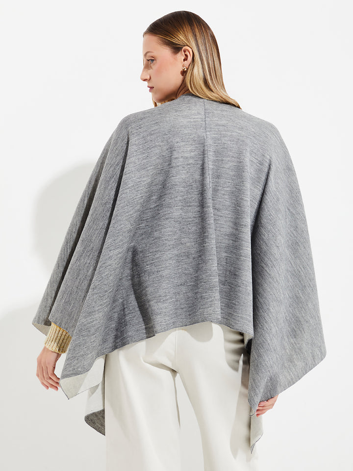 Baby Alpaca Temira Poncho Grey