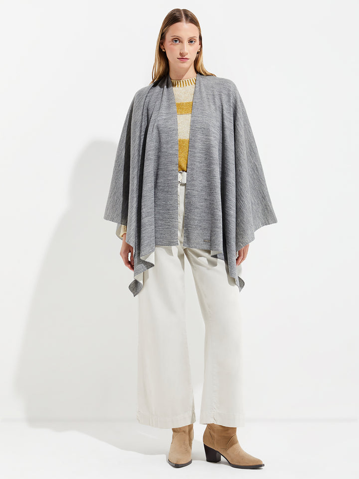 Baby Alpaca Temira Poncho Grey